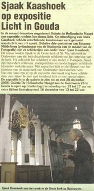 Sjaak Kaashoek op expositie Licht in Gouda (pdf)